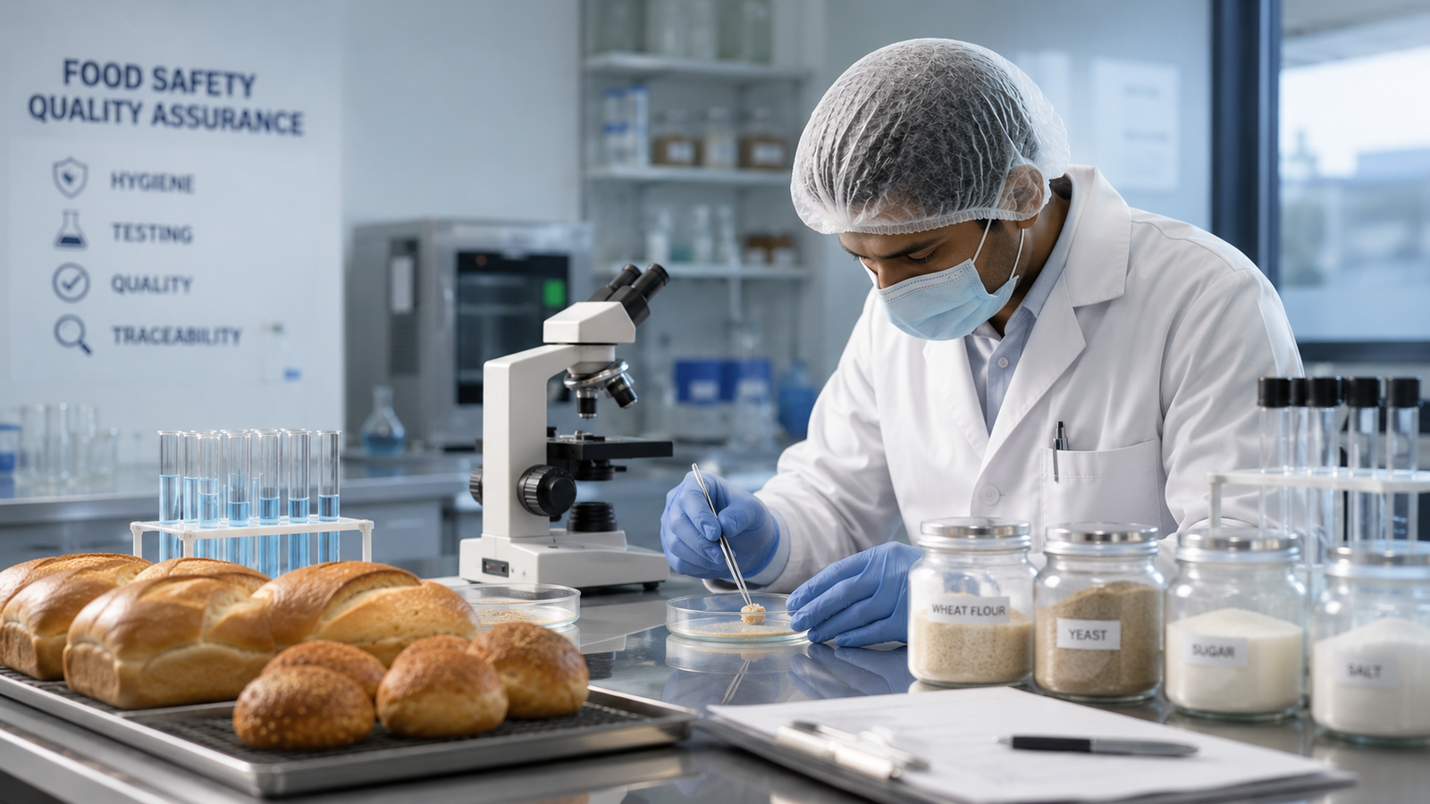 FSMS certified quality lab and food safety testing facility